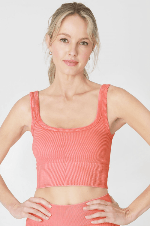 NIKIBIKI Vintage Melon Cropped Chevron Tank