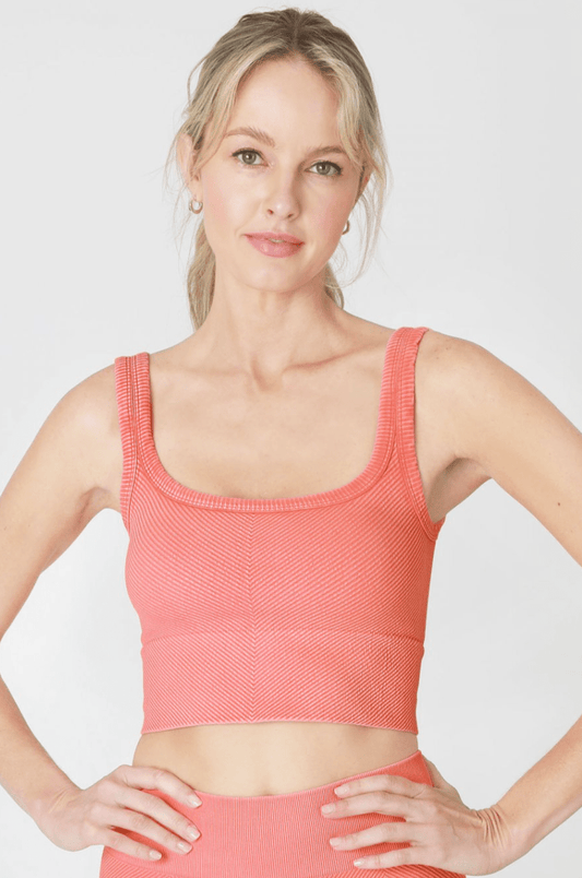 NIKIBIKI Vintage Melon Cropped Chevron Tank