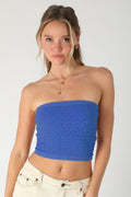 NIKIBIKI Royal Blue Lace Tube Top