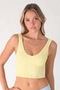NIKIBIKI Yellow V-Neck Sleeveless Crop Top