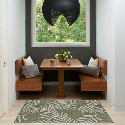 The Rug Corner Nourison Home Garden Oasis GOA01 GRNIV Area Rugs