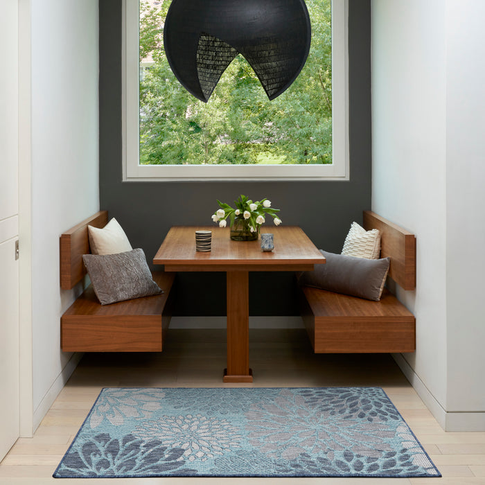 The Rug Corner Nourison Home Garden Oasis GOA06 NAVY Area Rugs