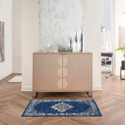 The Rug Corner Nourison Home Nourison Home - Grafix Navy/Blue Area Rug GRF14