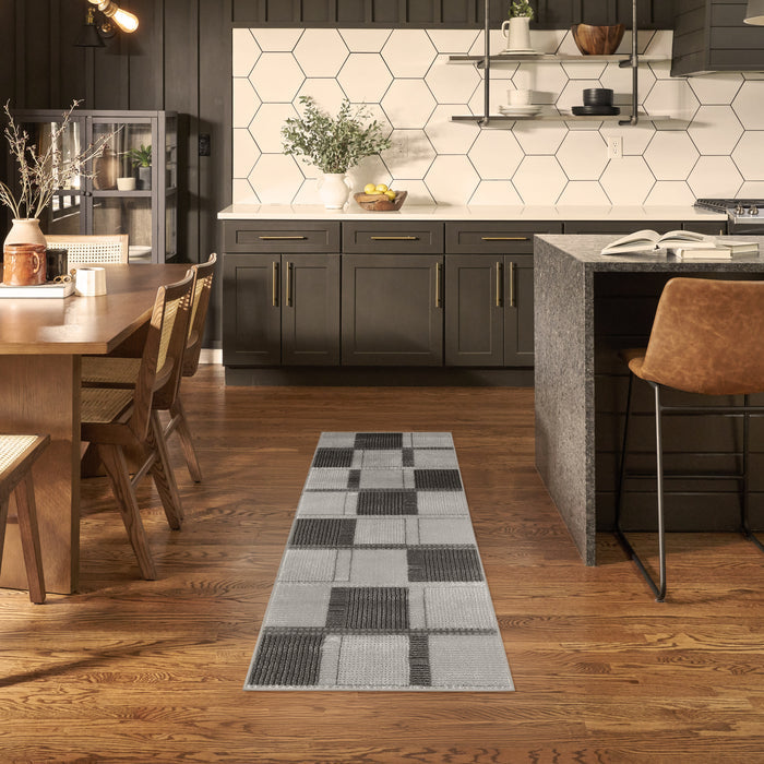 The Rug Corner Nourison Home Nordic NRC09 GRYBK Area Rugs