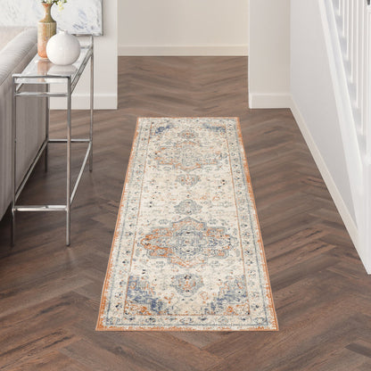 Nourison Home - Nourison Essentials  Beige/Blue Area Rug NRE07