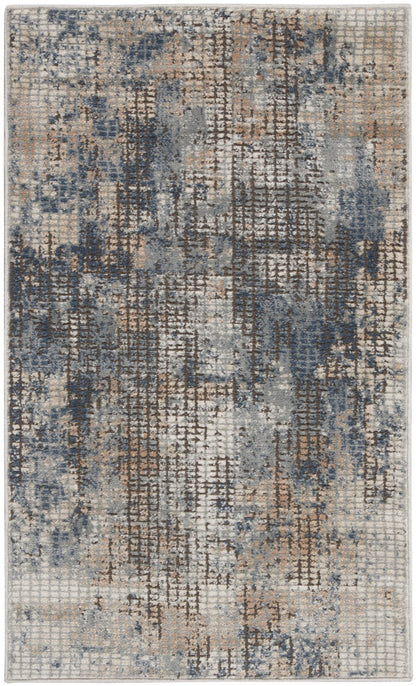 The Rug Corner Nourison Home Nourison Home - Quarry Blue/Beige Area Rug QUA02