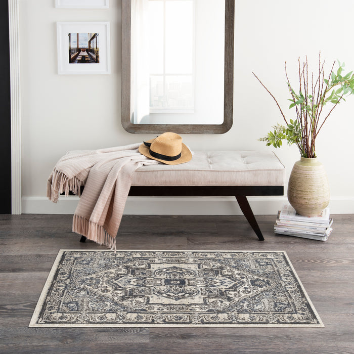 The Rug Corner Nourison Home Nourison Home - Quarry Ivory/Navy Area Rug QUA18
