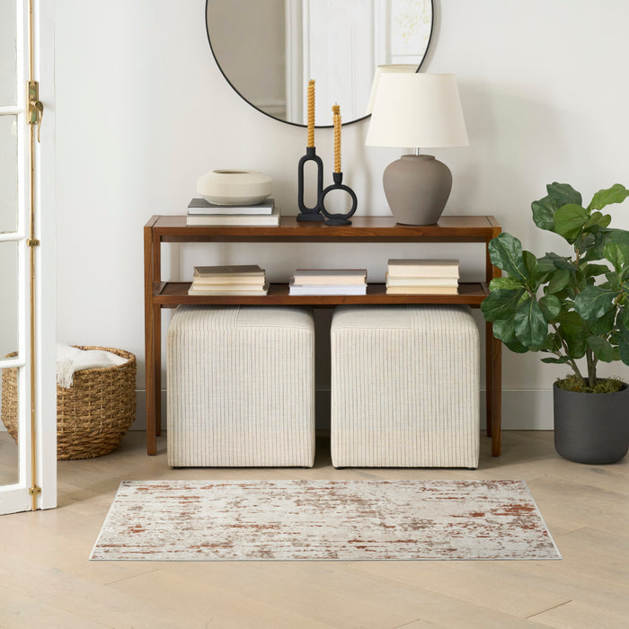 The Rug Corner Nourison Home Nourison Home - Quarry Ivory/Rust Area Rug QUA01