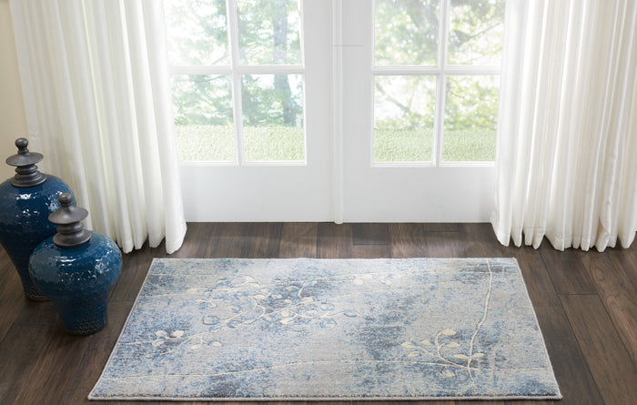 The Rug Corner Nourison Home Nourison Home - Somerset Silver/Blue Area Rug ST74