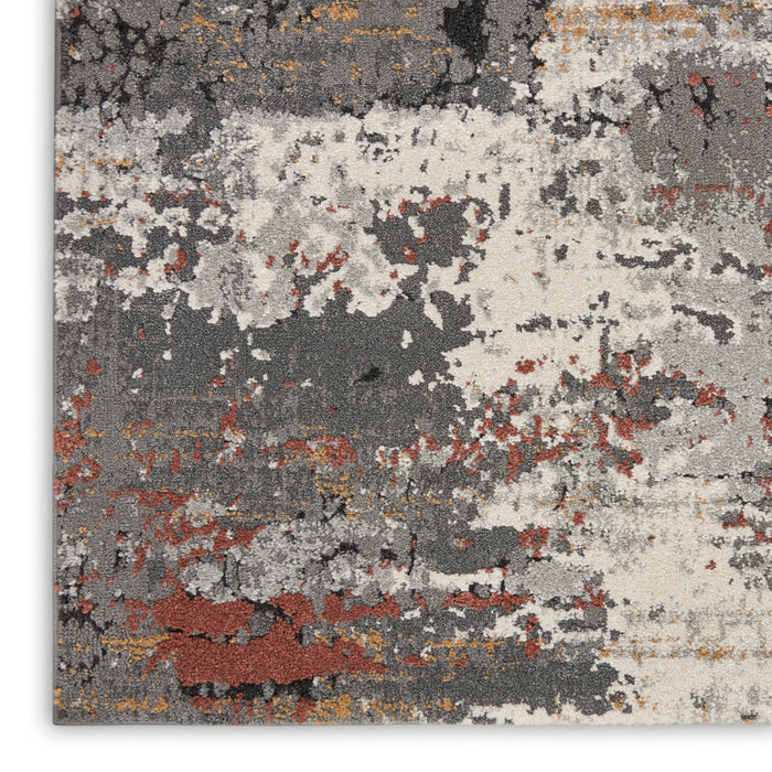 The Rug Corner Nourison Home Tangra TNR02 GRYMT Area Rugs