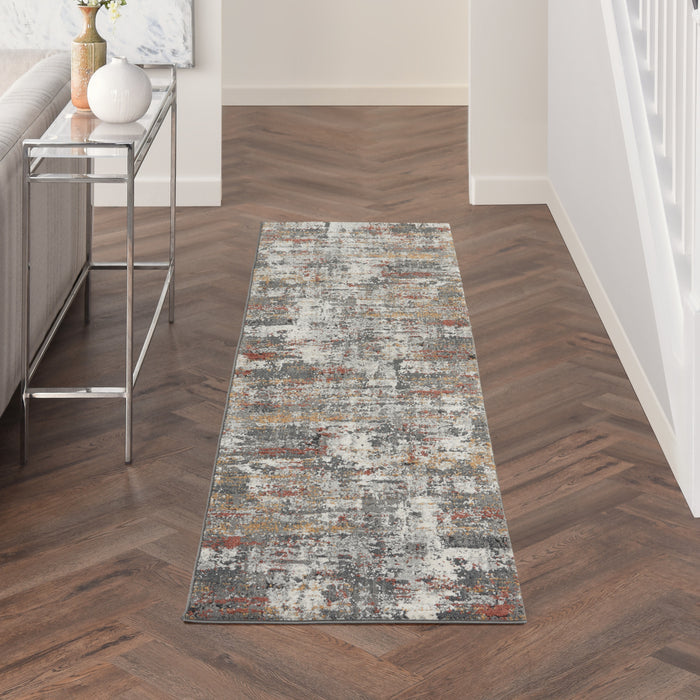 The Rug Corner Nourison Home Tangra TNR02 GRYMT Area Rugs