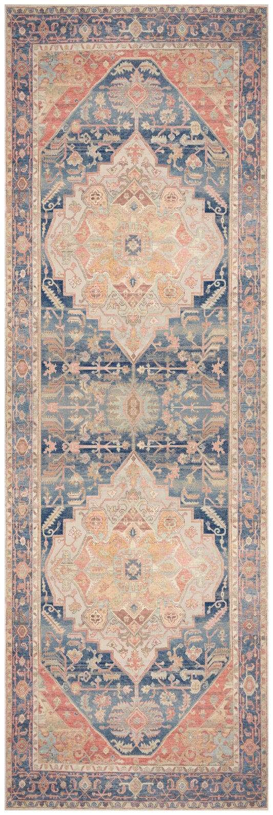 The Rug Corner Nourison Home Nourison Home - Vintage Washables Blue/Coral Area Rug VWS13