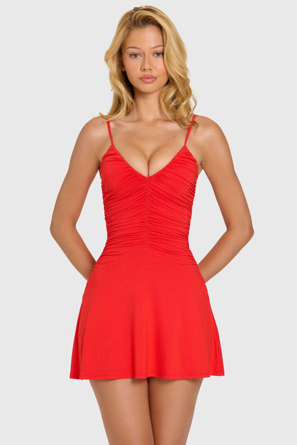 Modal Mini Dress in Cherry
