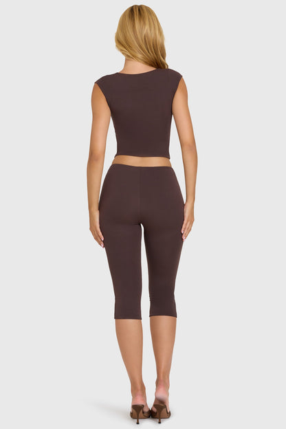 Modal Capri Leggings in Chocolate