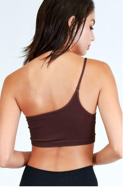 NIKIBIKI Huckleberry Ribbed One-Shoulder Bralette