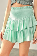 Monaco Milky Green Ruffle Skirt