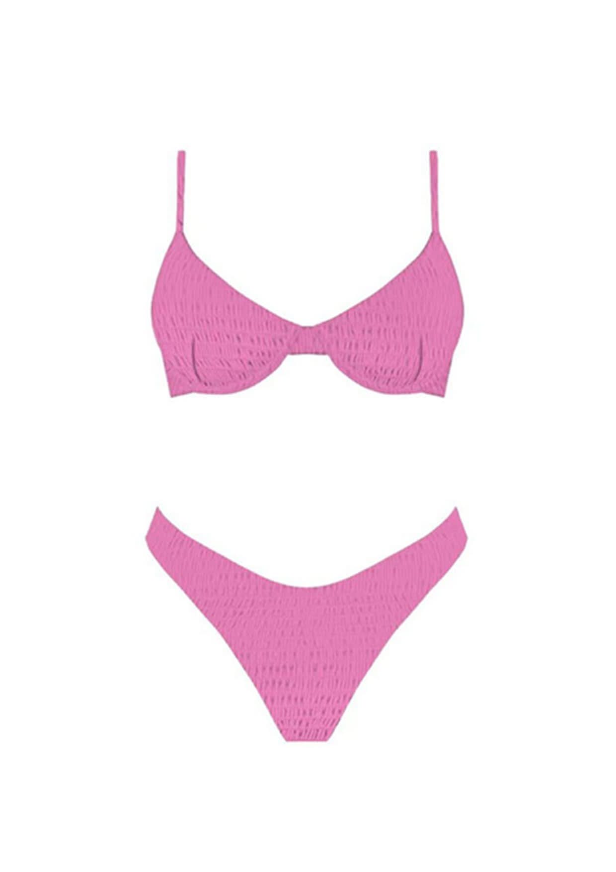 Maua Pink Smocked Bikini