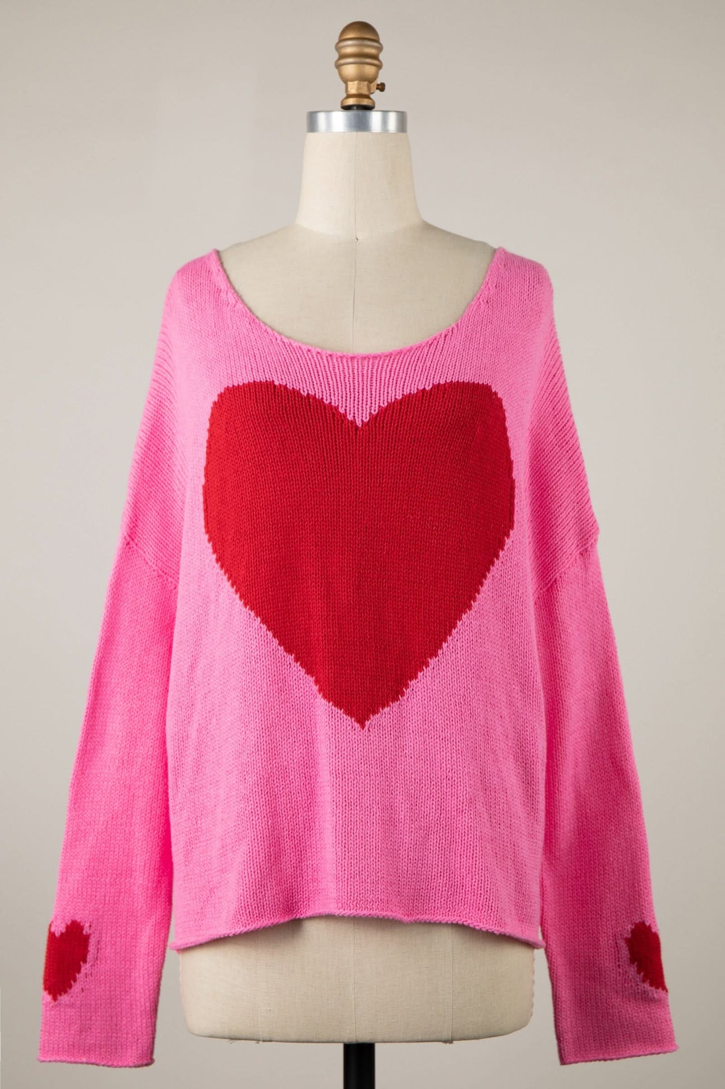 Love Ya Pink Oversized Heart Sweater