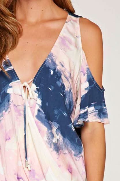 Dream On Pink & Blue Tie-Dye Top