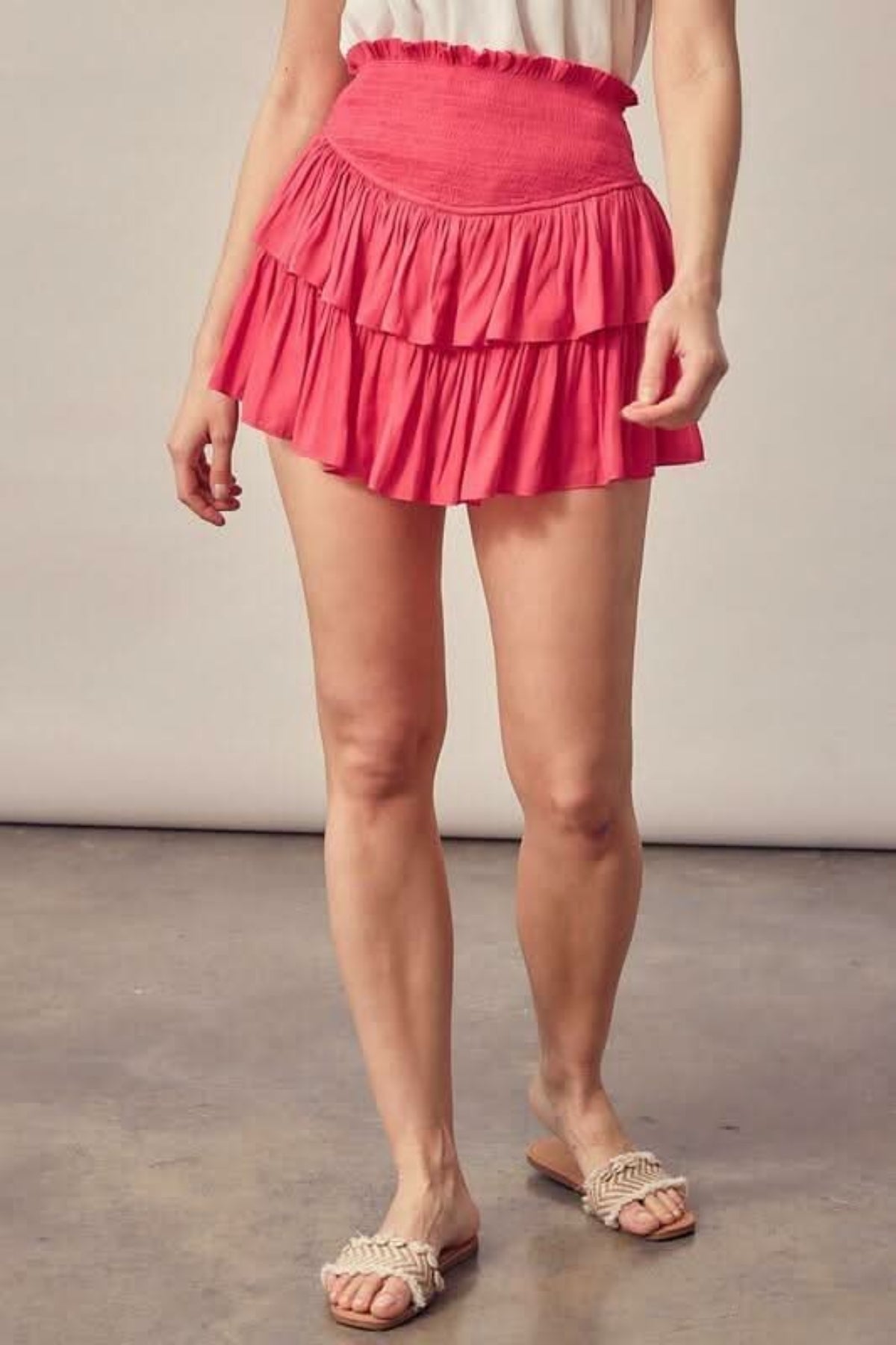 Monaco Hot Pink Ruffled Skirt