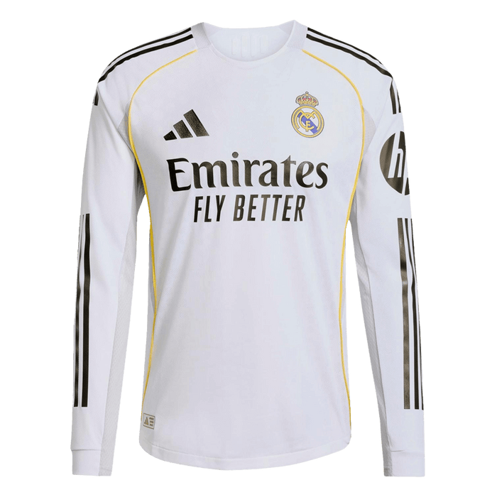 Player Version Real Madrid Home Long Sleeve Soccer Jersey 2025/26