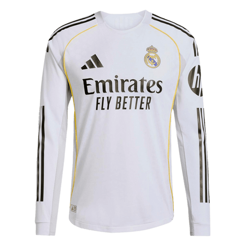 Player Version Real Madrid Home Long Sleeve Soccer Jersey 2025/26