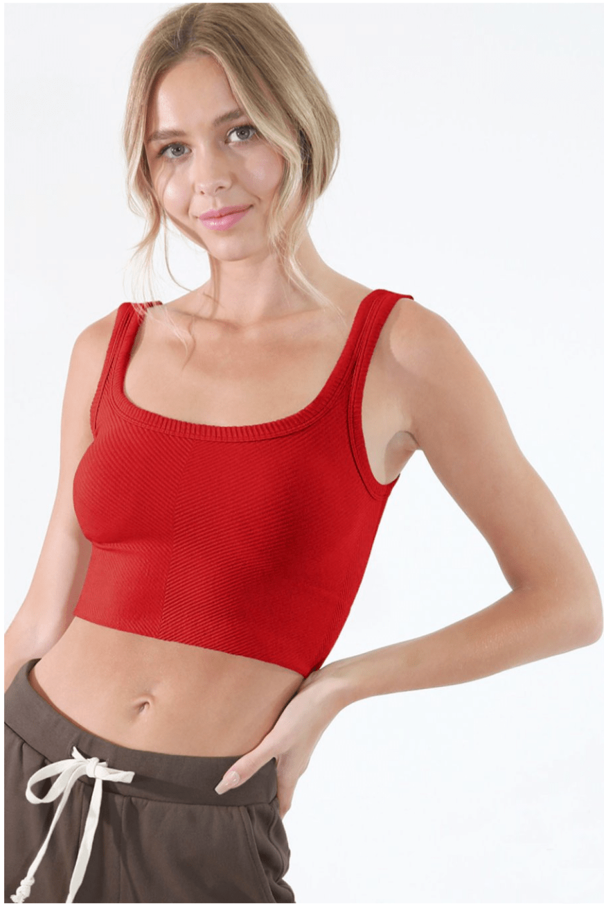 NIKIBIKI Red Cropped Chevron Tank