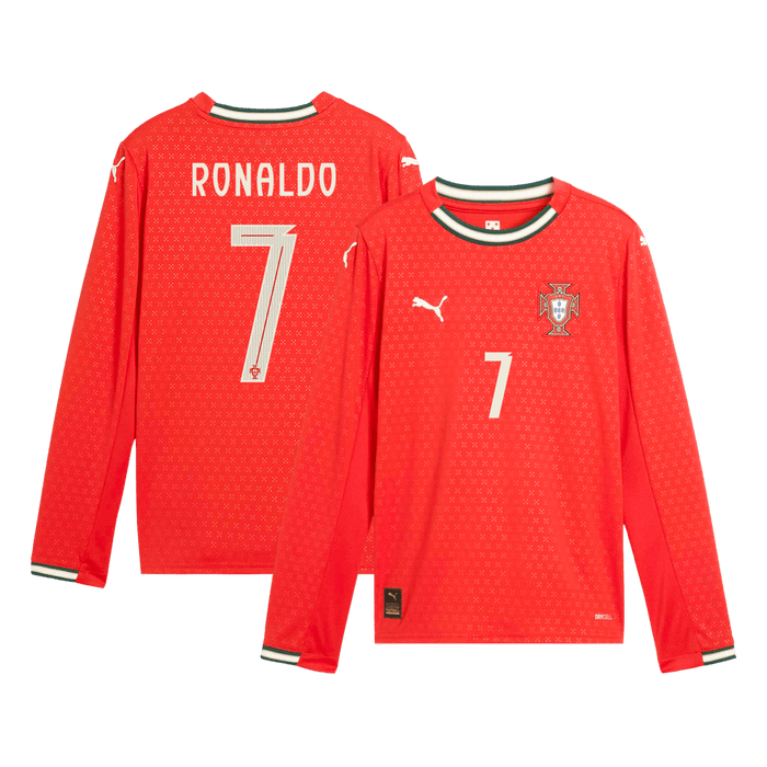 RONALDO #7 Portugal Home Long Sleeve Soccer Jersey 2025