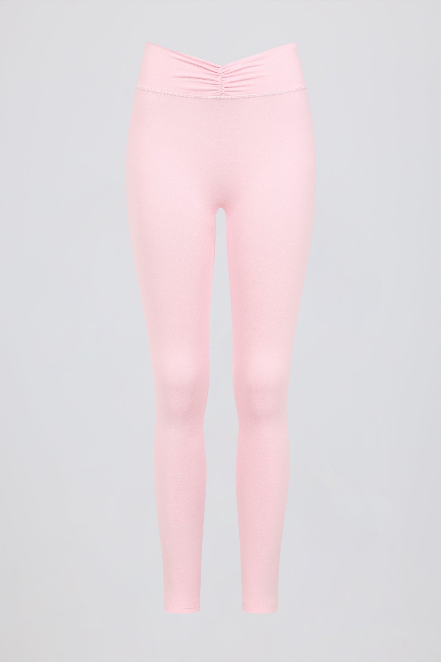 Brushed Jersey Ruched Mid-Rise Leggings in Bloom