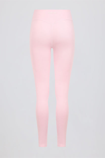 Brushed Jersey Ruched Mid-Rise Leggings in Bloom