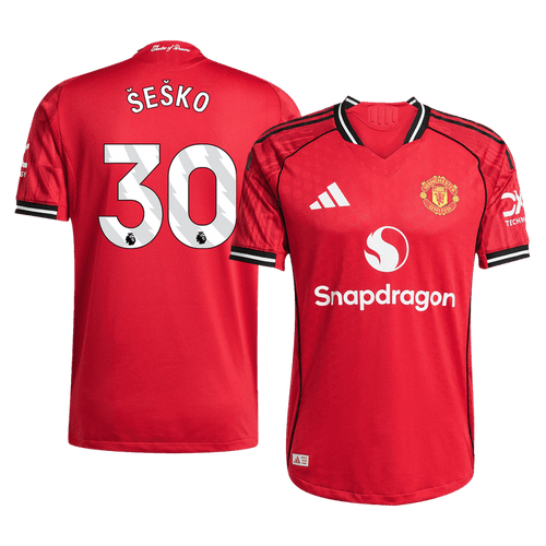 ŠEŠKO #30 Manchester United Home Authentic Soccer Jersey 2025/26