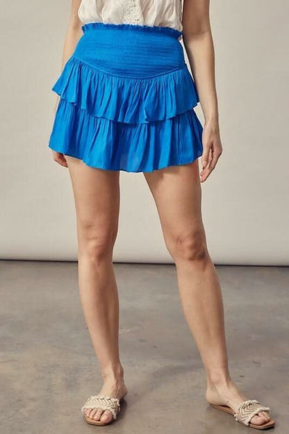 Monaco Blue Ruffled Skort