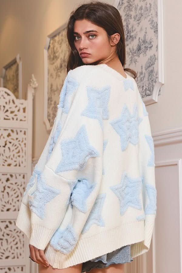 Meet Me At Midnight White Star Cardigan