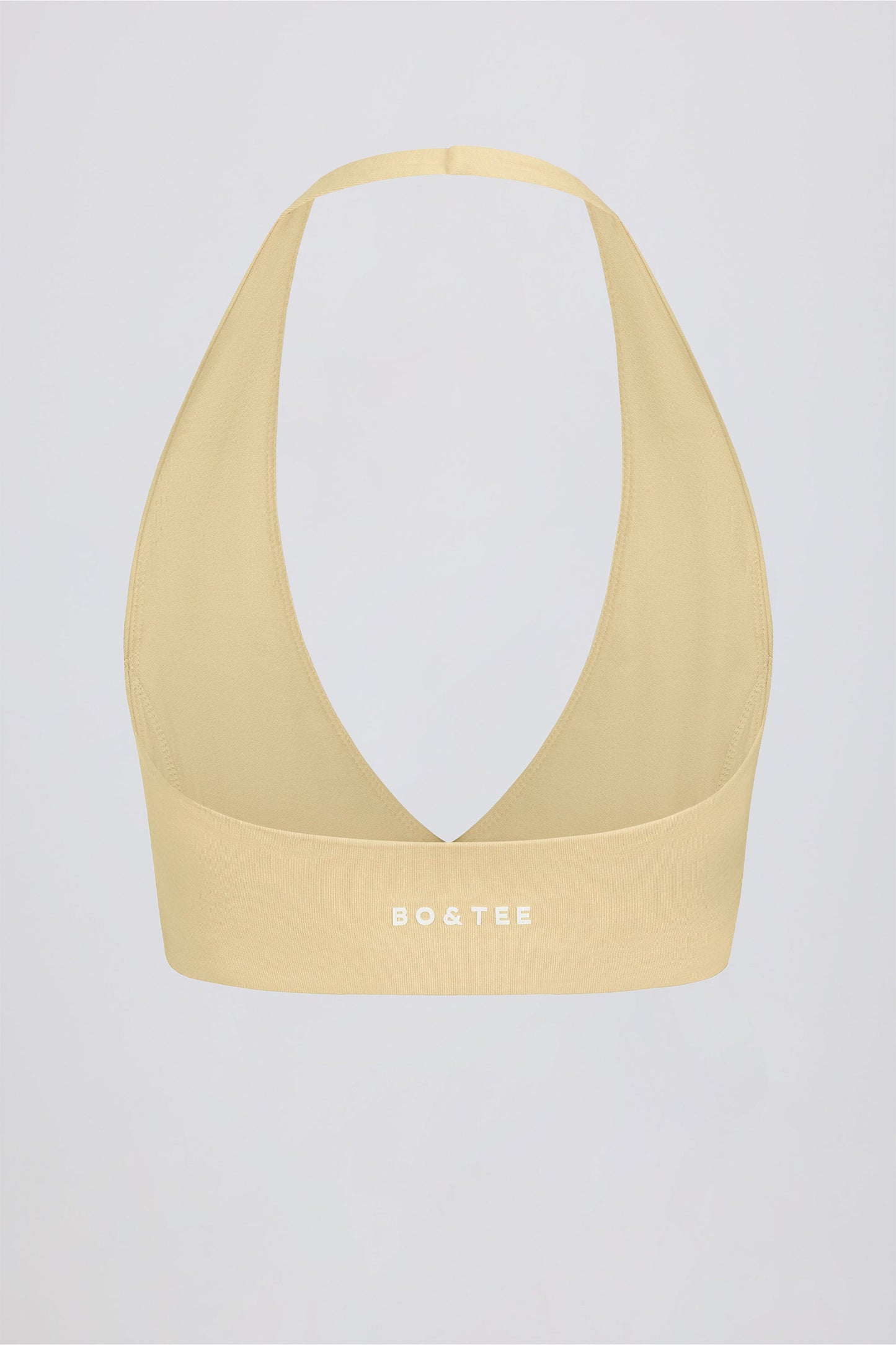 Brushed Jersey V-Neck Sports Bra in Lemon Marl