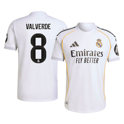 VALVERDE #8 Real Madrid Home Authentic Soccer Jersey 2025/26