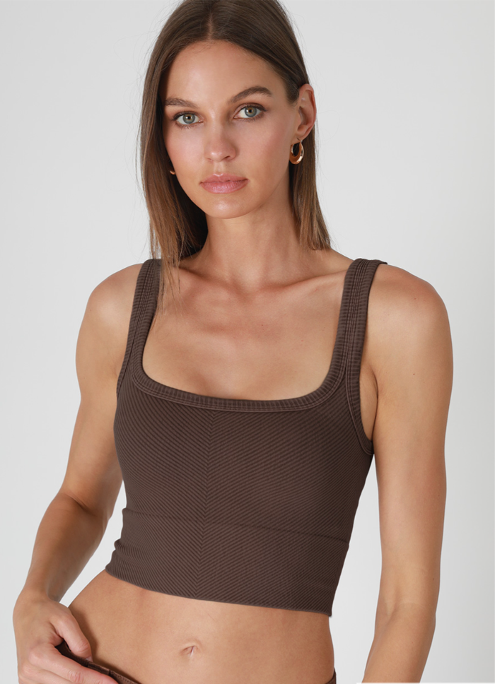 NIKIBIKI Vintage Chocolate Cropped Chevron Tank
