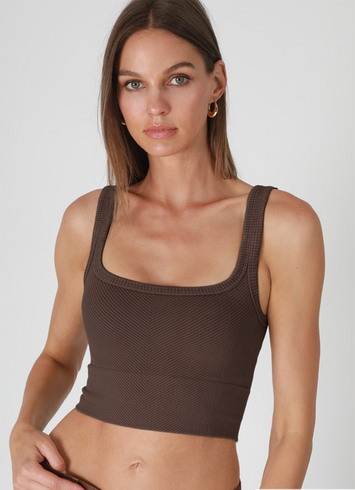 NIKIBIKI Vintage Chocolate Cropped Chevron Tank