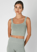 NIKIBIKI Vintage Matcha Cropped Chevron Tank
