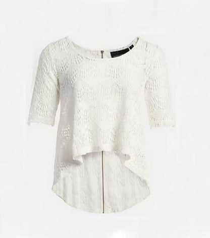 Minkpink White Light and Lovely High Low Lace Top