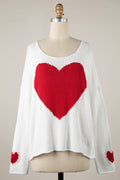 Love Ya White Oversized Heart Sweater