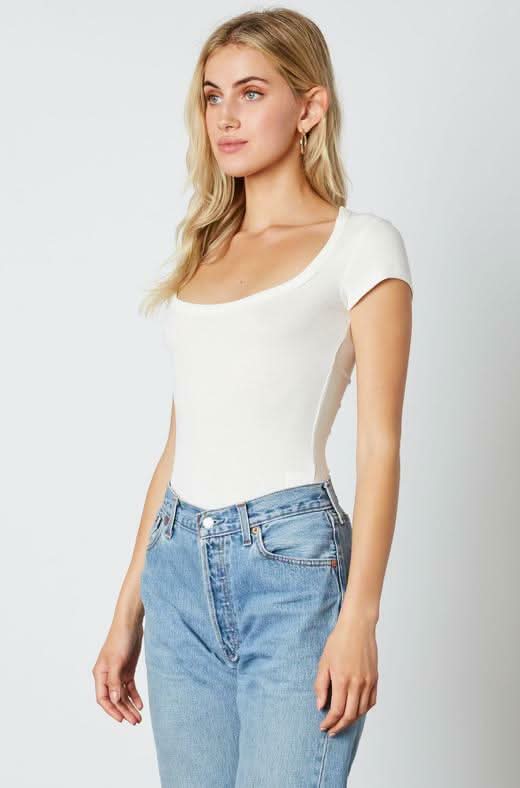 On The Way White Scoop Neck Tee