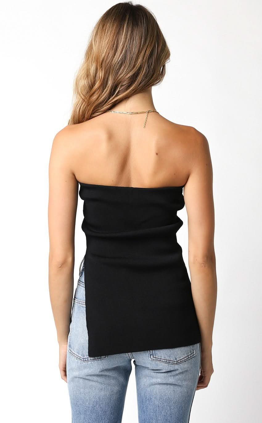 Lora Black Long Sweater Tube Top