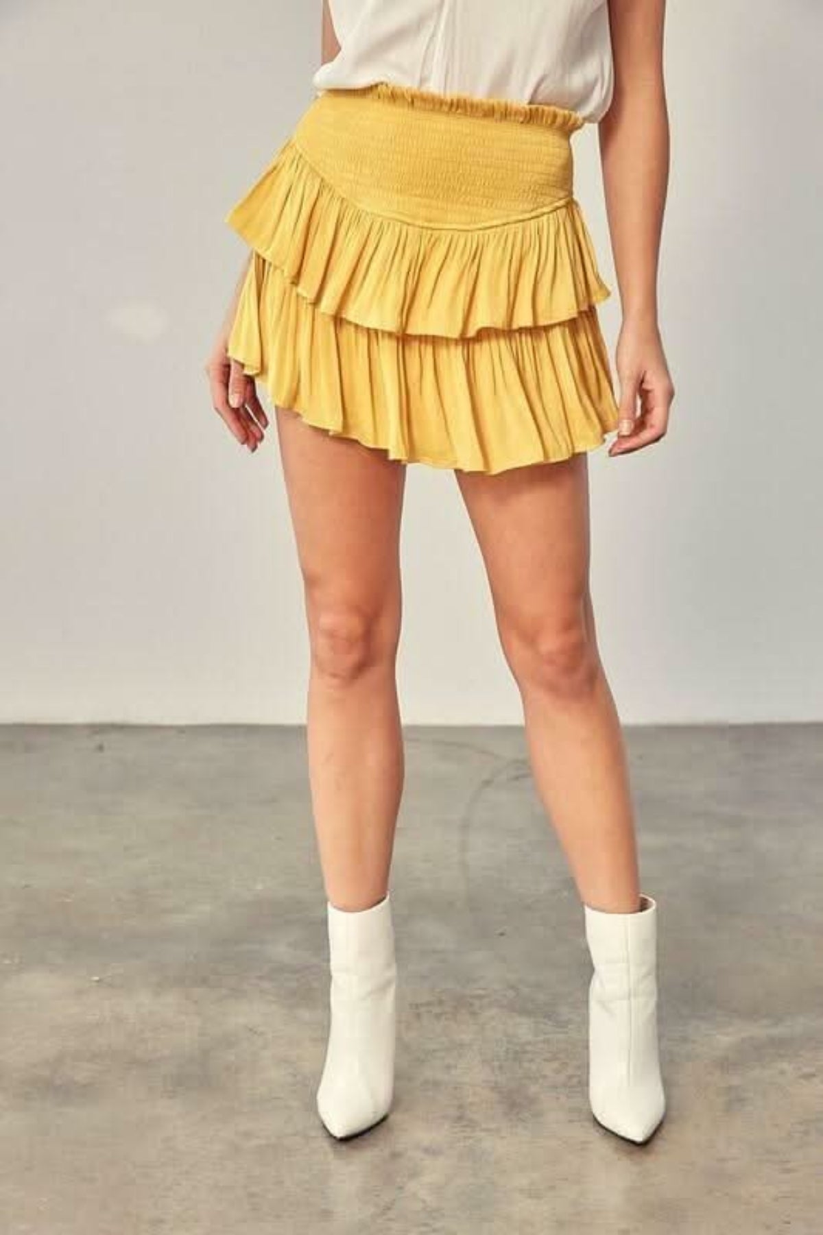 Monaco Honey Butter Ruffled Skirt
