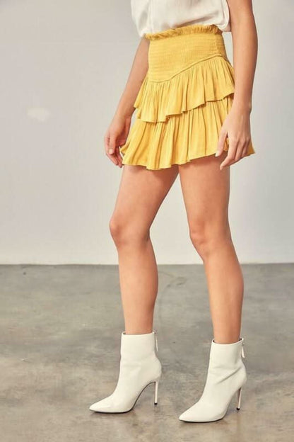 Monaco Honey Butter Ruffled Skirt