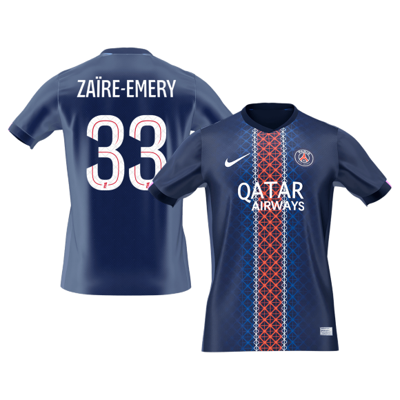 ZA?RE EMERY #33 PSG Home Soccer Jersey 2025/26
